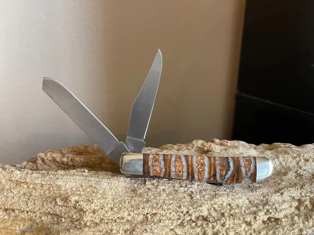Rough Cut Lapidary folding knife from the past-work gallery