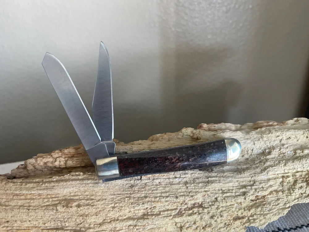 Rough Cut Lapidary folding knife from the past-work gallery