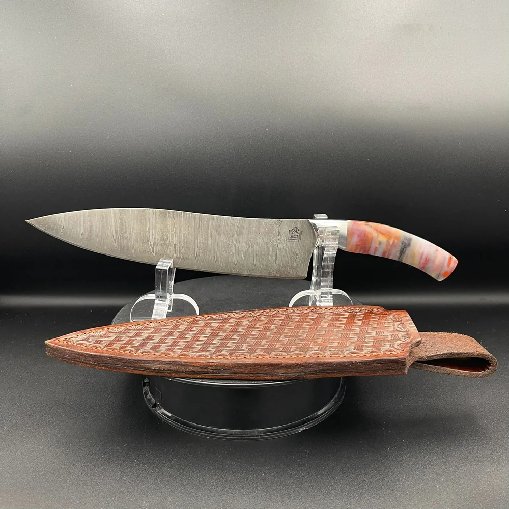 Rough Cut Lapidary knife with sheath