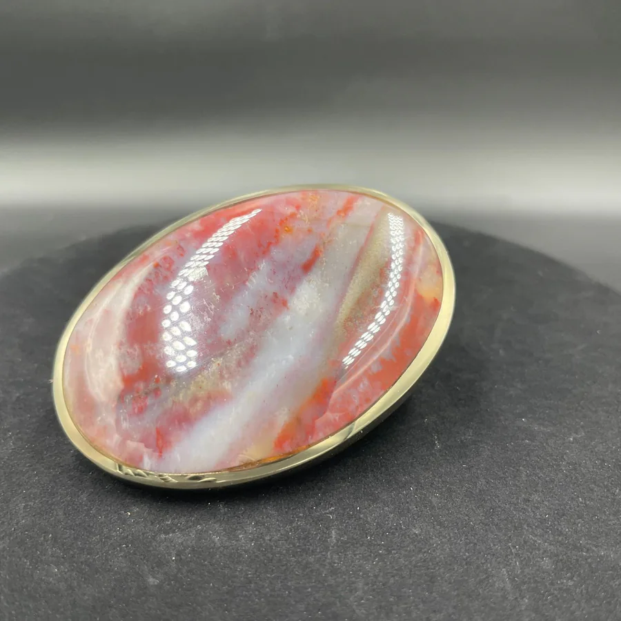 Rough Cut Lapidary belt buckle, front view